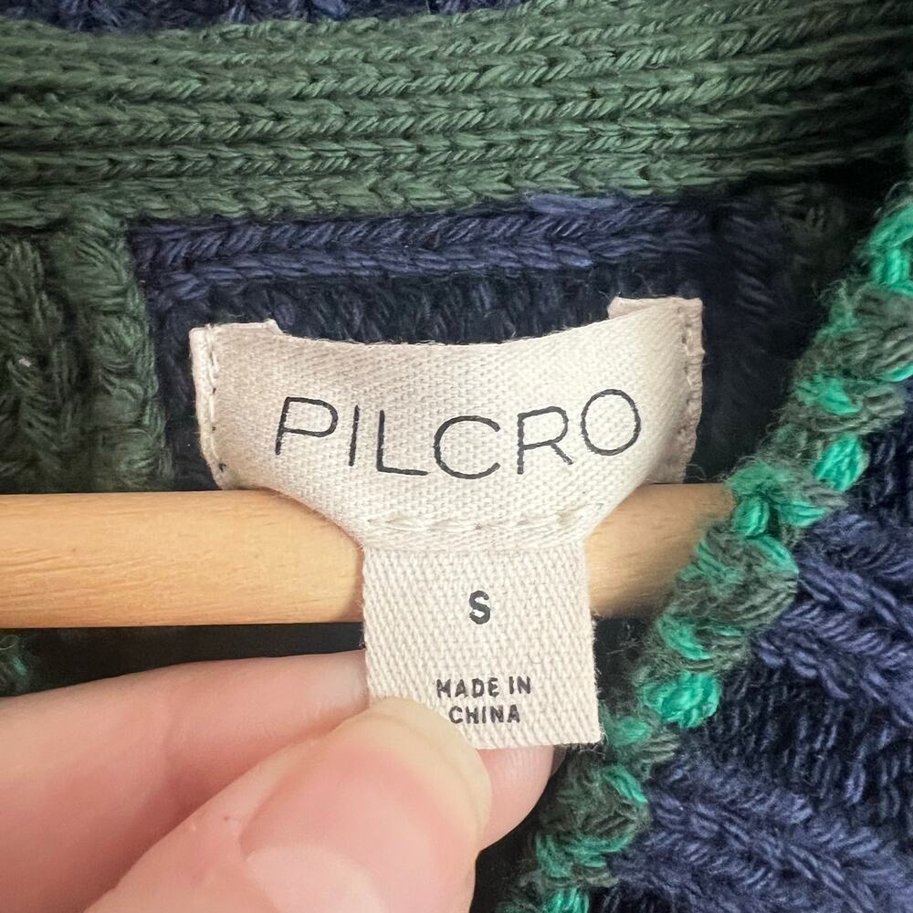Anthropologie Pilcro Ribbed Collared Zip Front Sweater Small Grandpa Cardigan - Picture 5 of 7